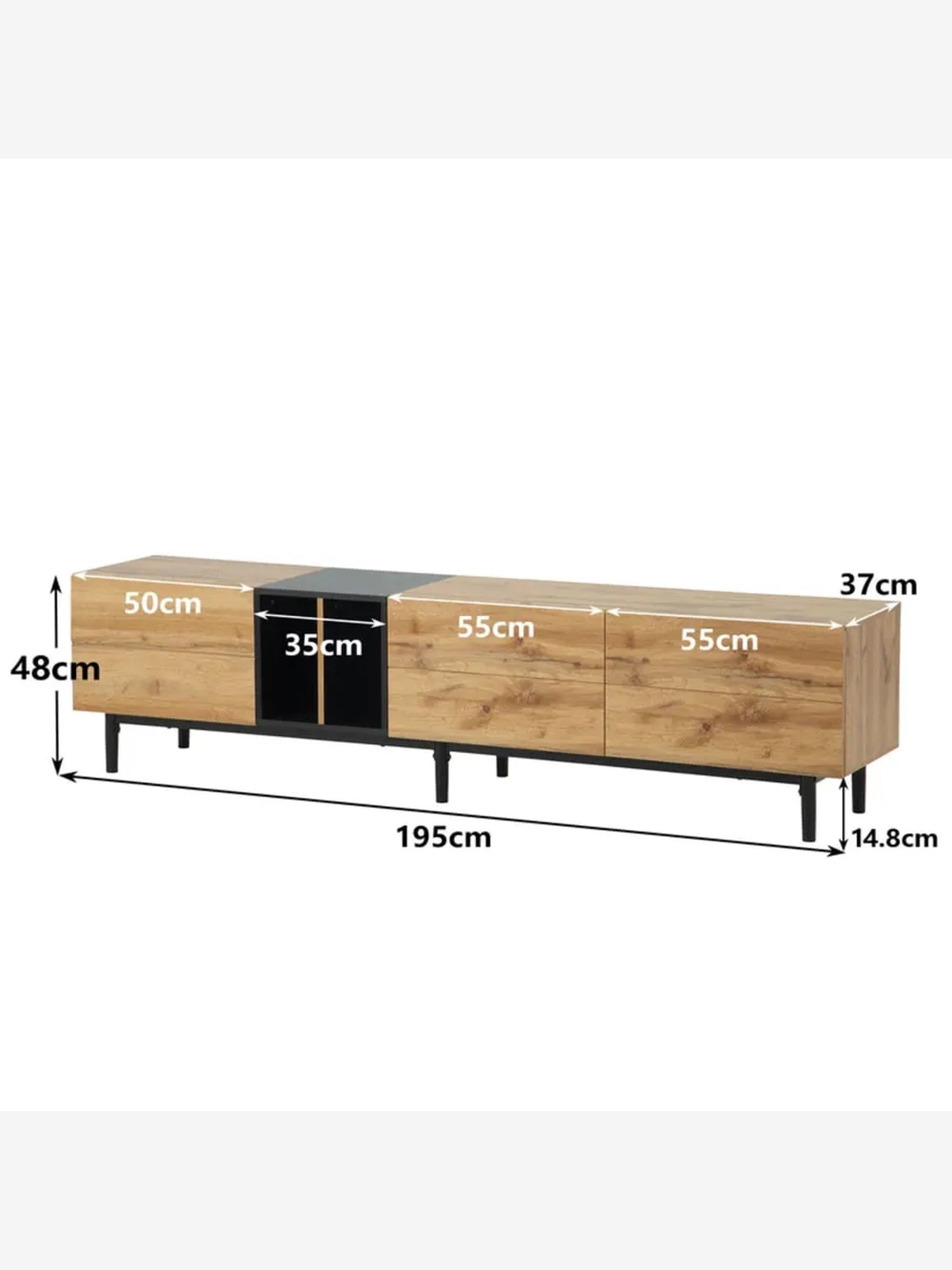 Mesa de TV Moderna Togo Marrón 195cm TU MESITA