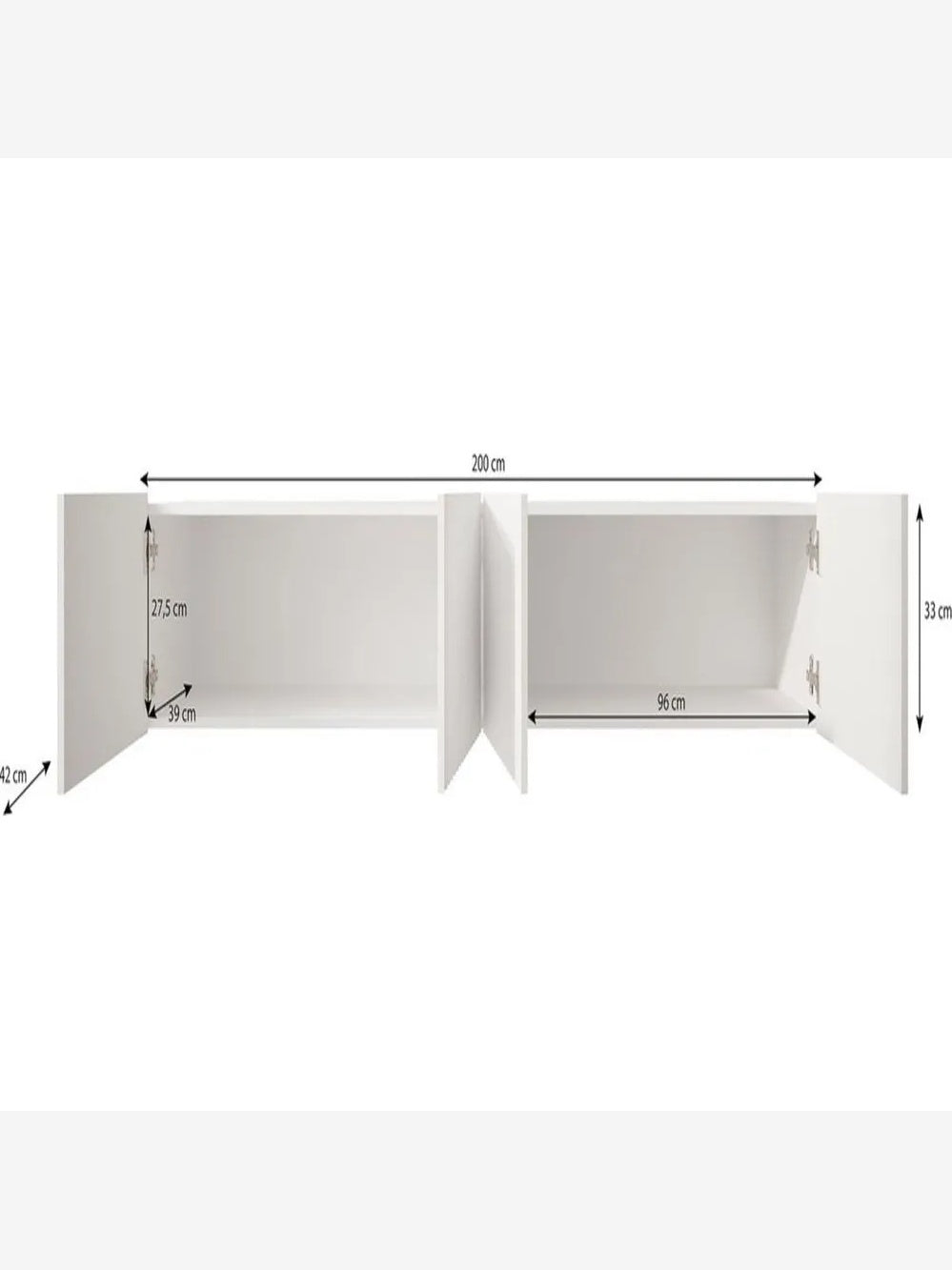 Mesa de TV Flotante Lika color Negro 4 puertas TU MESITA