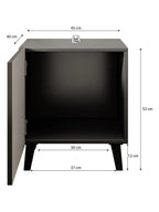 Velador Mesa de Noche Moderno Rogger color negro 1 puerta TU MESITA