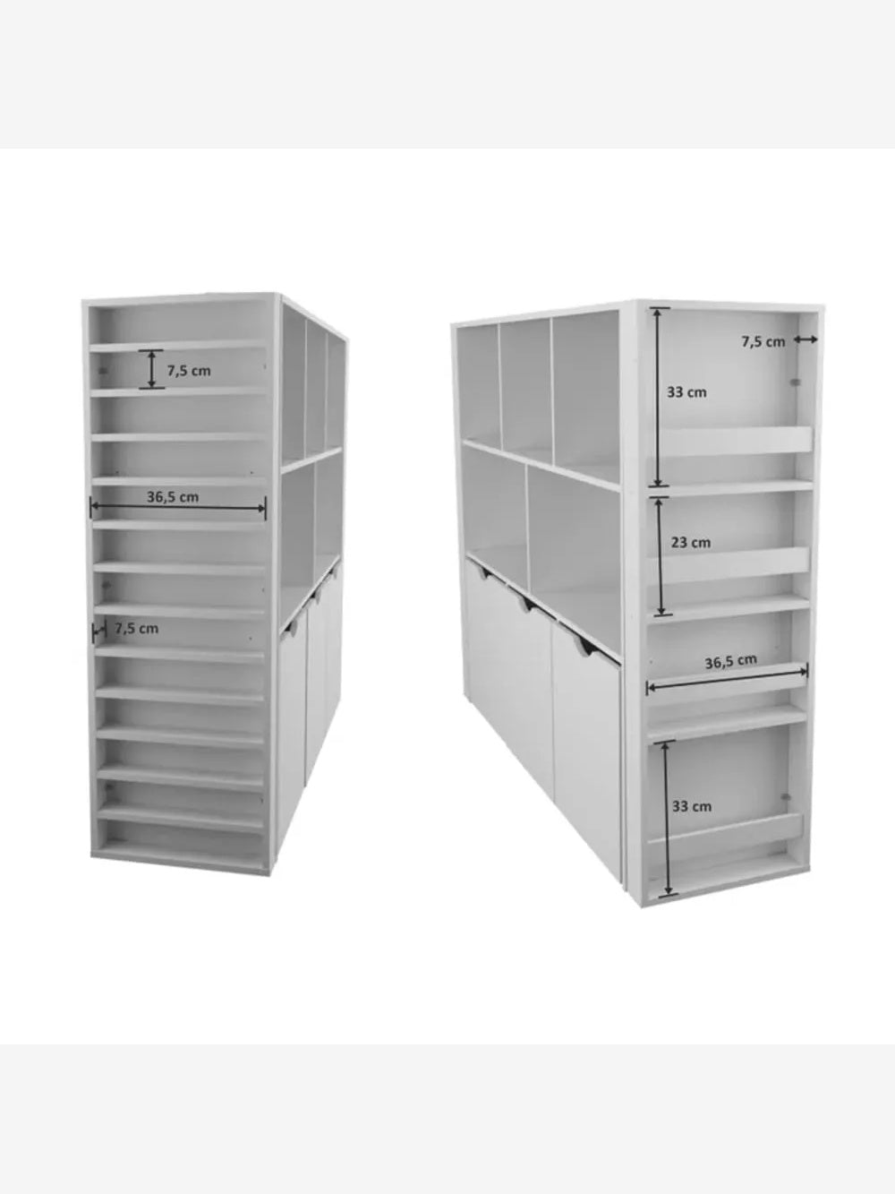 Estante Organizador para Niños Zeus color Blanco TU MESITA 3 baúles con ruedas