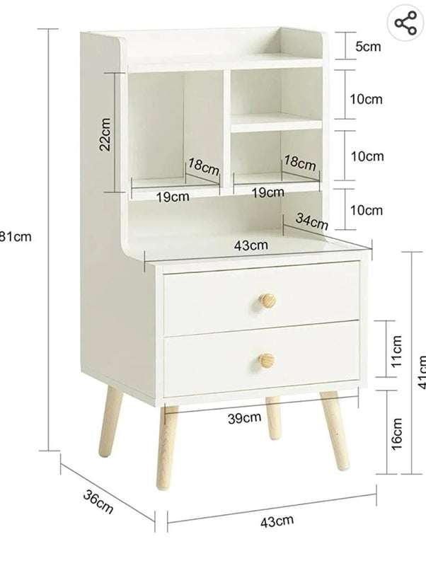 Velador Contemporáneo Mardó Blanco 81cm TU MESITA