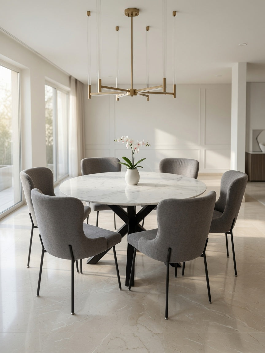 Juego de Comedor Odette 6 Sillas con Piedra Sinterizada TU MESITA
