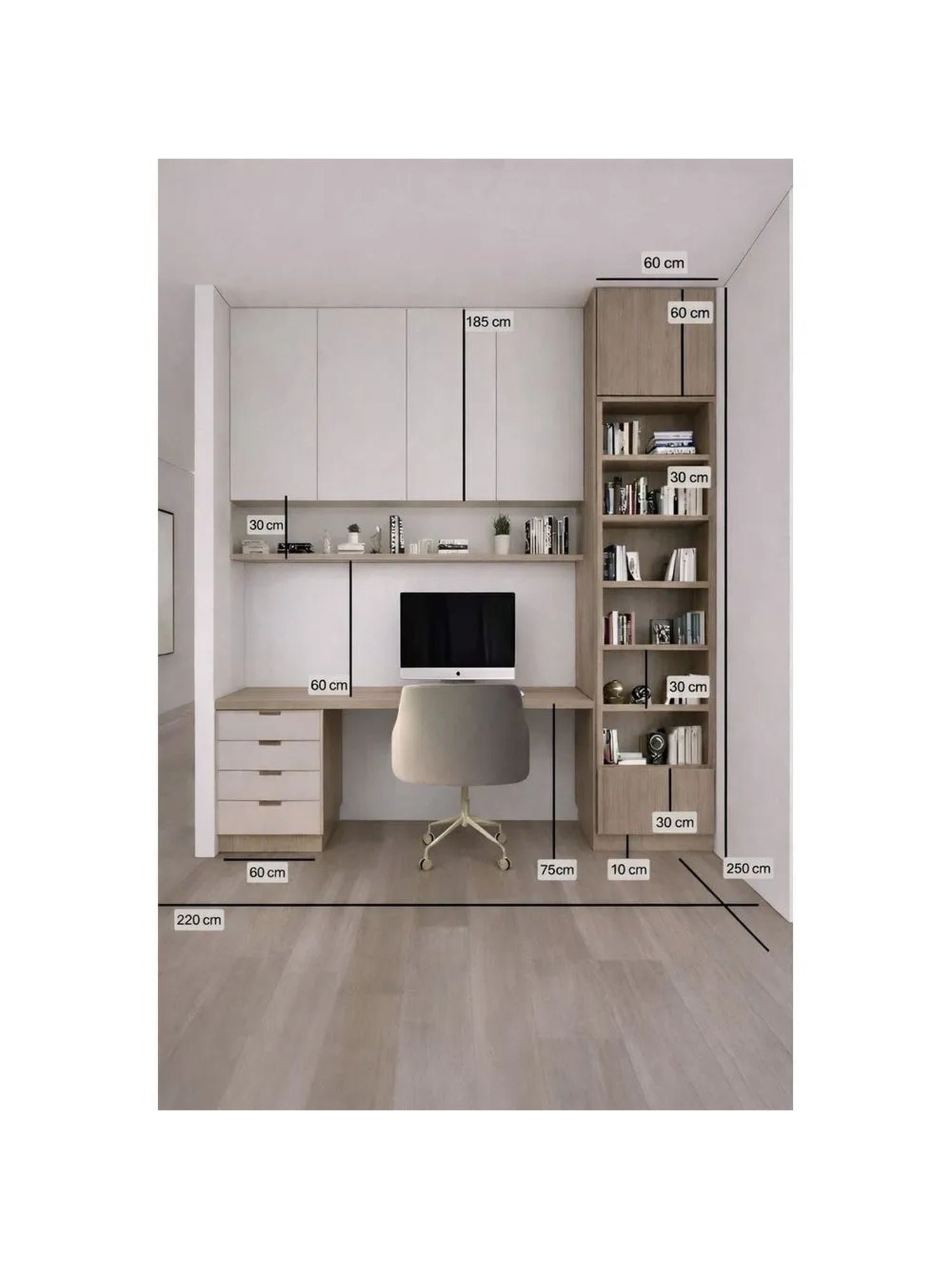 Escritorio Vintage Julian Color Rovere/Blanco TU MESITA