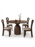 Juego de Comedor Minimalista Ileana TU MESITA 4 sillas Marrón
