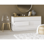 COMODA TU MESITA FABIANA CLASICA 2 6 CAJONES BLANCO MARRON