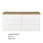 COMODA TU MESITA FABIANA CLASICA 2 6 CAJONES BLANCO MARRON