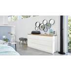 COMODA TU MESITA FABIANA CLASICA 2 6 CAJONES BLANCO MARRON