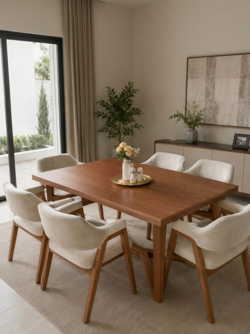 Juego De Comedor Con 6 Butacas TU MESITA Elara Aesthetic En Madera