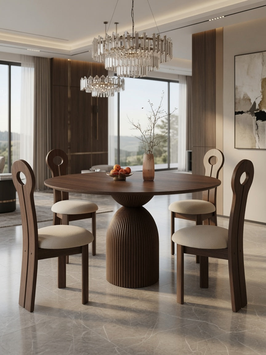Juego de Comedor Minimalista Ileana TU MESITA 4 sillas Marrón