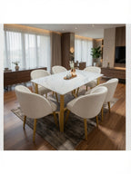 Juego de Comedor Áurea 6 Sillas con Estructura Dorada TU MESITA