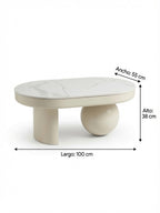 Mesa de Centro New Snow Capri con Tablero de Piedra Sinterizada