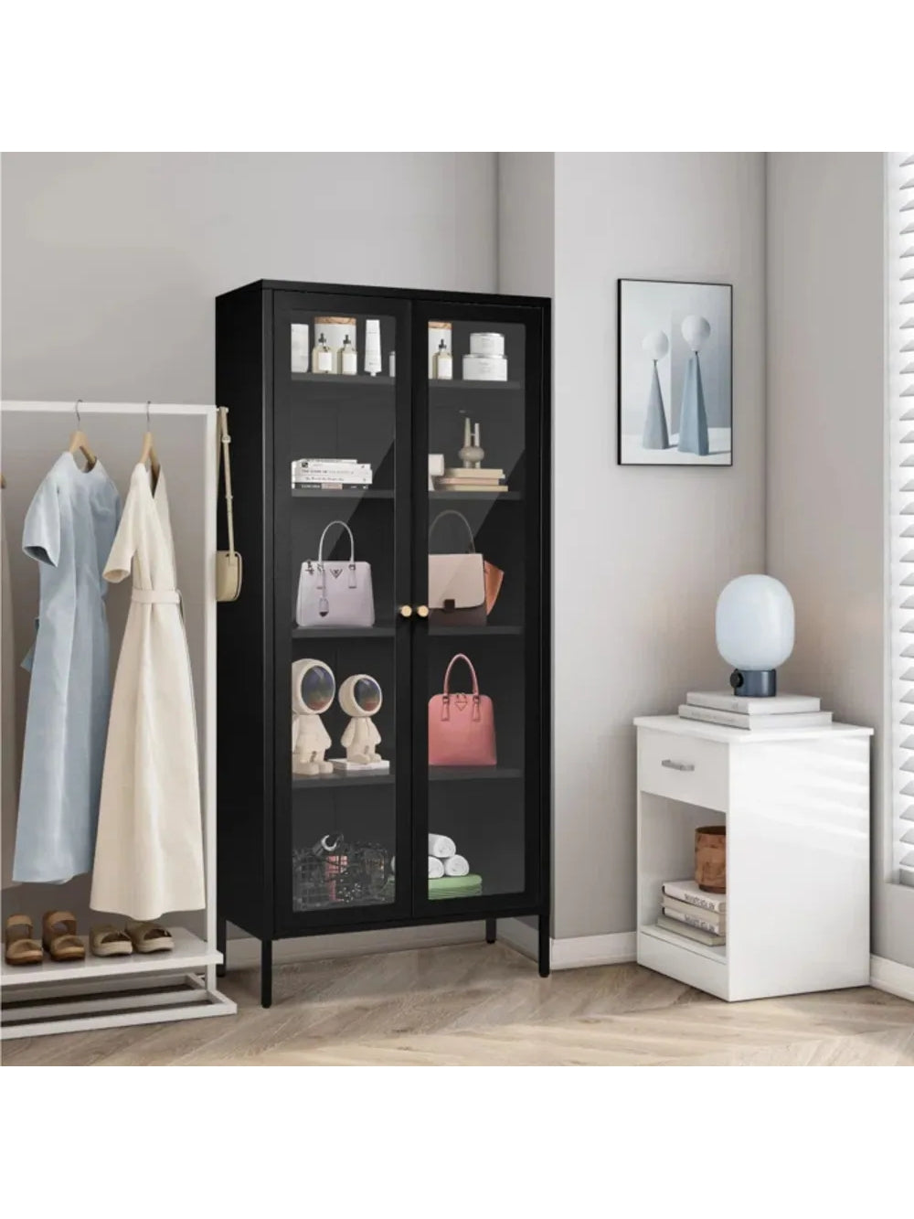 Vitrina Clásica Multiusos Joan color Negro TU MESITA 2 puertas