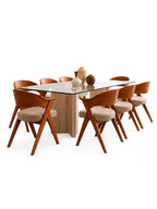 juego de comedor montreal nórdico 8 sillas, vista de detalle del acabado