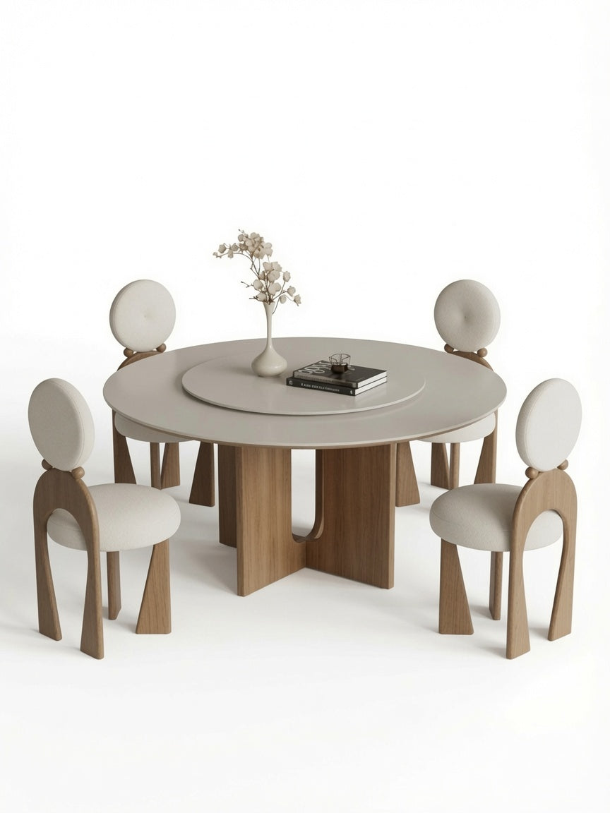 Juego de comedor minimalista Sol TU MESITA 4 sillas Blanco Negro