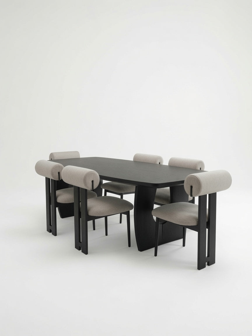 Juego de Comedor Luxury MDF 6 sillas de Madera  modernas TU MESITA