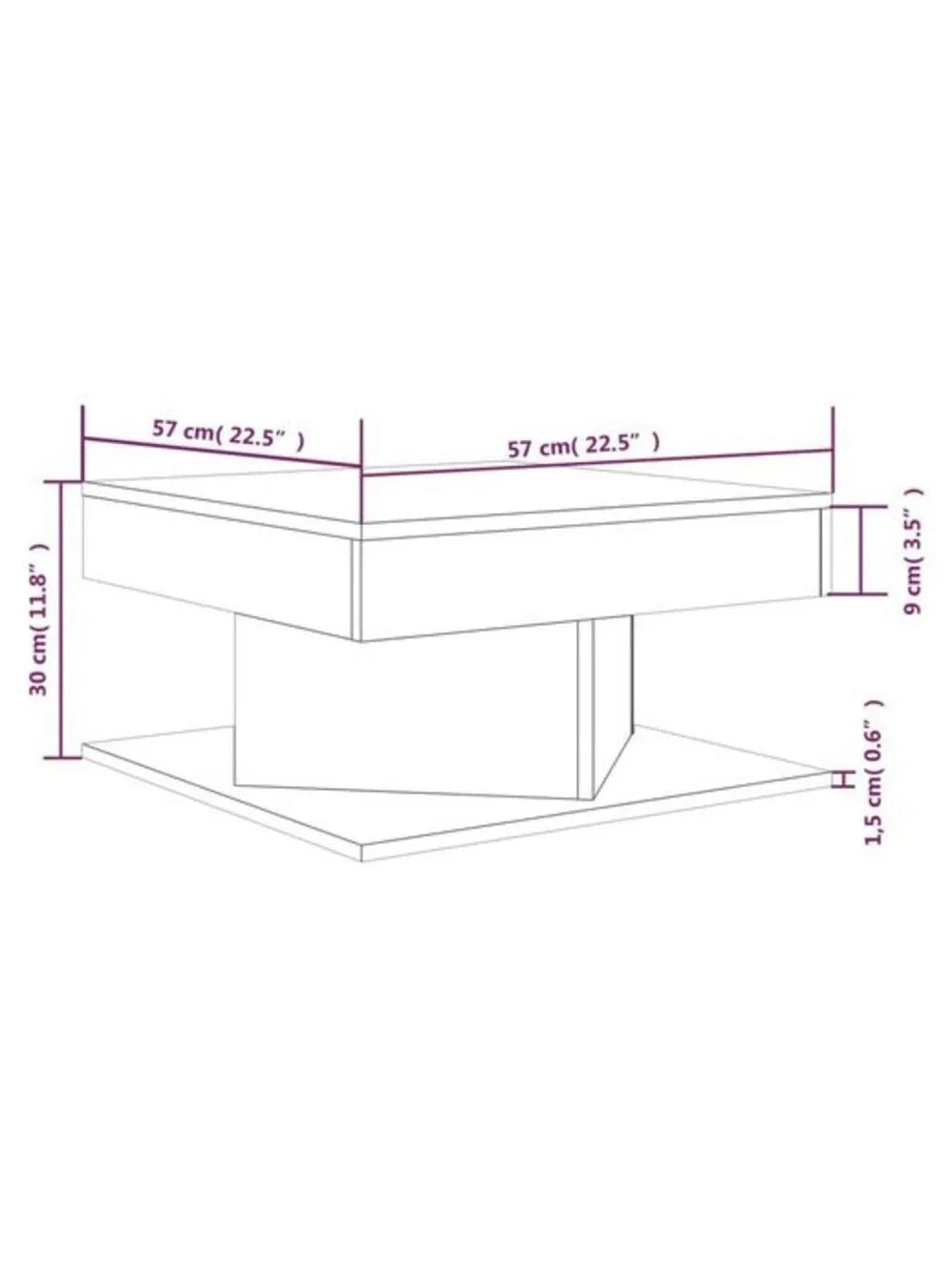Mesa de Centro Moderna Barbados Marrón