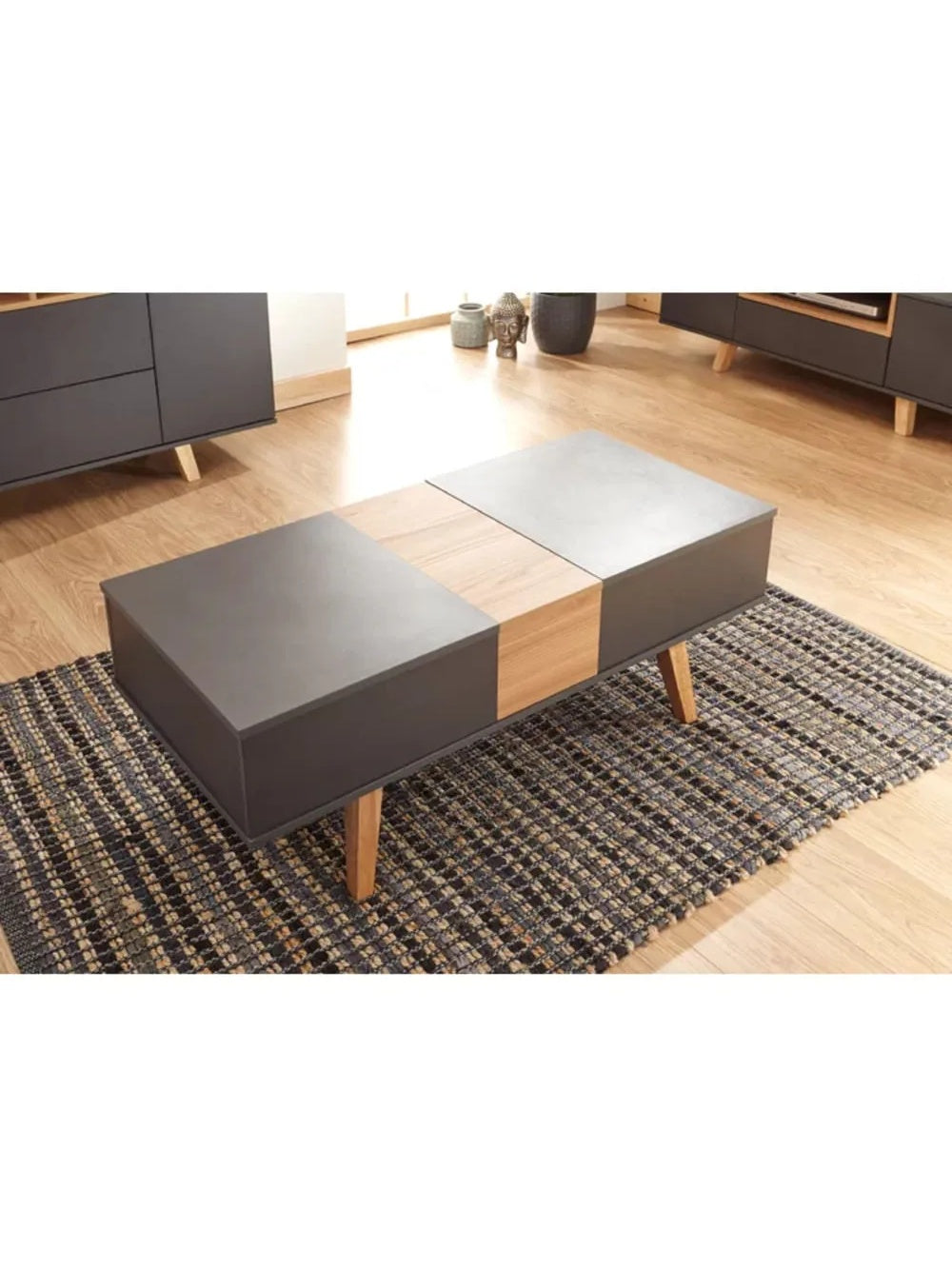 MESA DE CENTRO ELEVABLE LUANA COLOR NEGRODUNA TU MESITA
