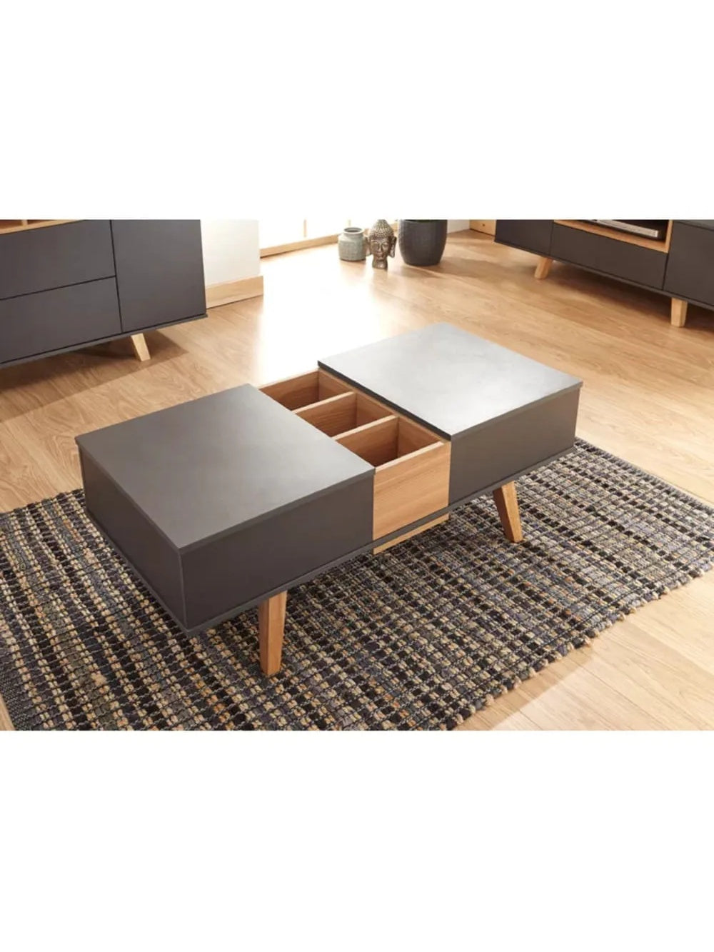 MESA DE CENTRO ELEVABLE LUANA COLOR NEGRODUNA TU MESITA