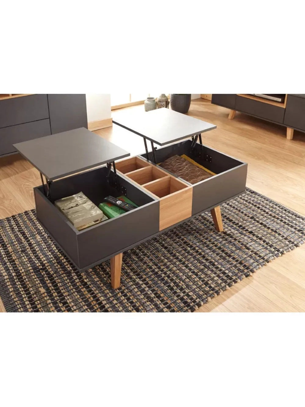 MESA DE CENTRO ELEVABLE LUANA COLOR NEGRODUNA TU MESITA