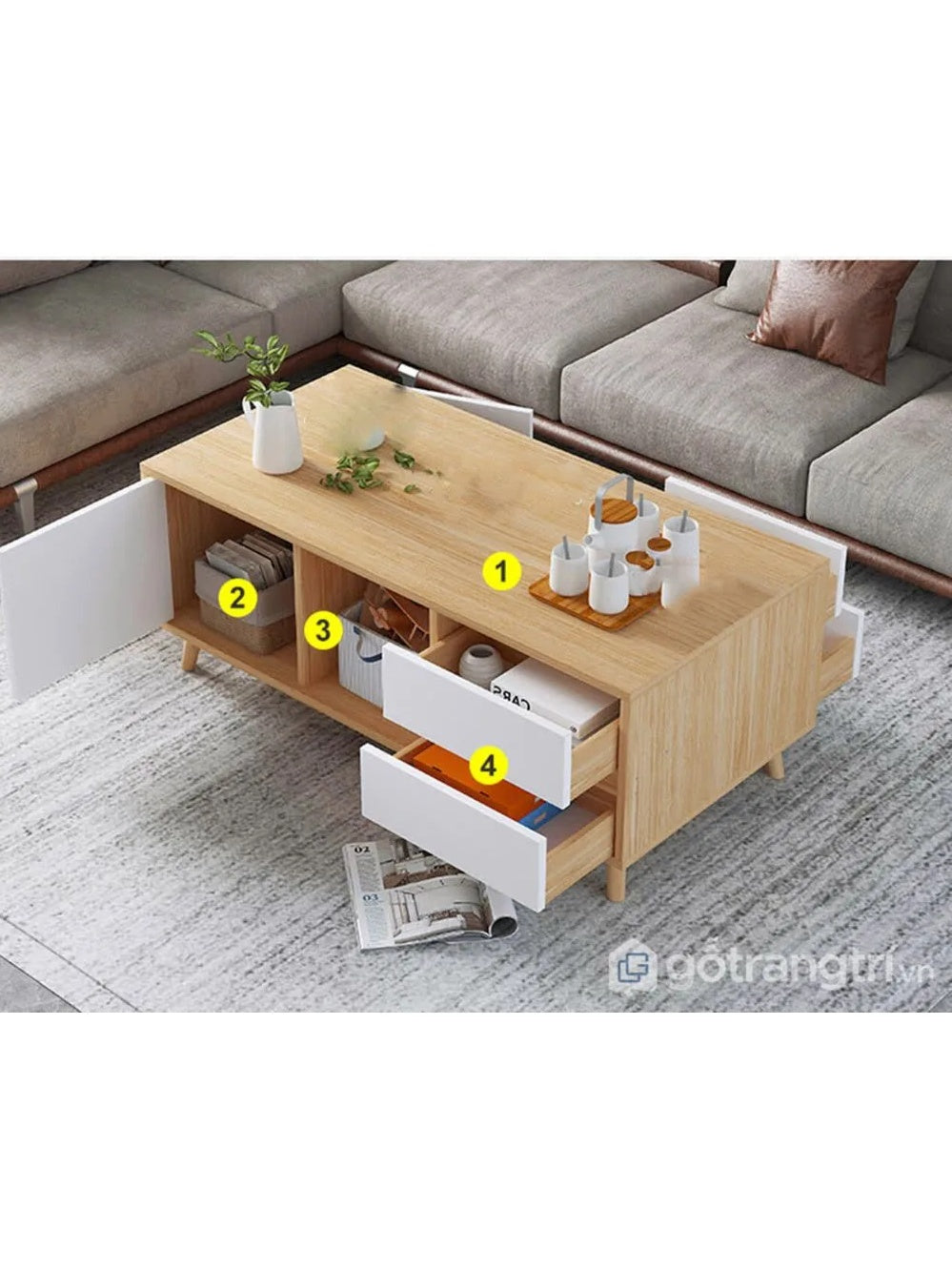 Mesa de Centro Vintage Jose 120cm