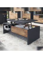 Mesa de Centro Elevable Tibet color NegroMarrón TU MESITA