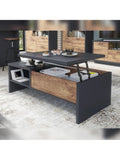 Mesa de Centro Elevable Tibet color NegroMarrón TU MESITA