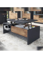 Mesa de Centro Elevable Tibet color NegroMarrón TU MESITA