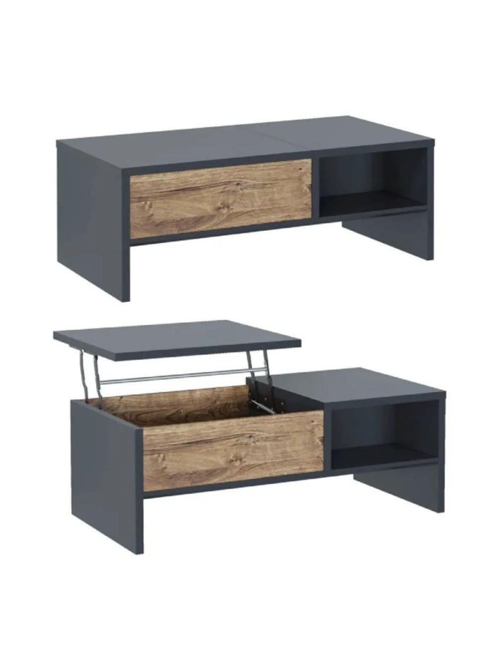 Mesa de Centro Elevable Tibet color NegroMarrón TU MESITA