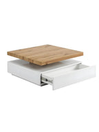 Mesa de Centro Moderna TU MESITA Maloc color BlancoRoble 1 cajones