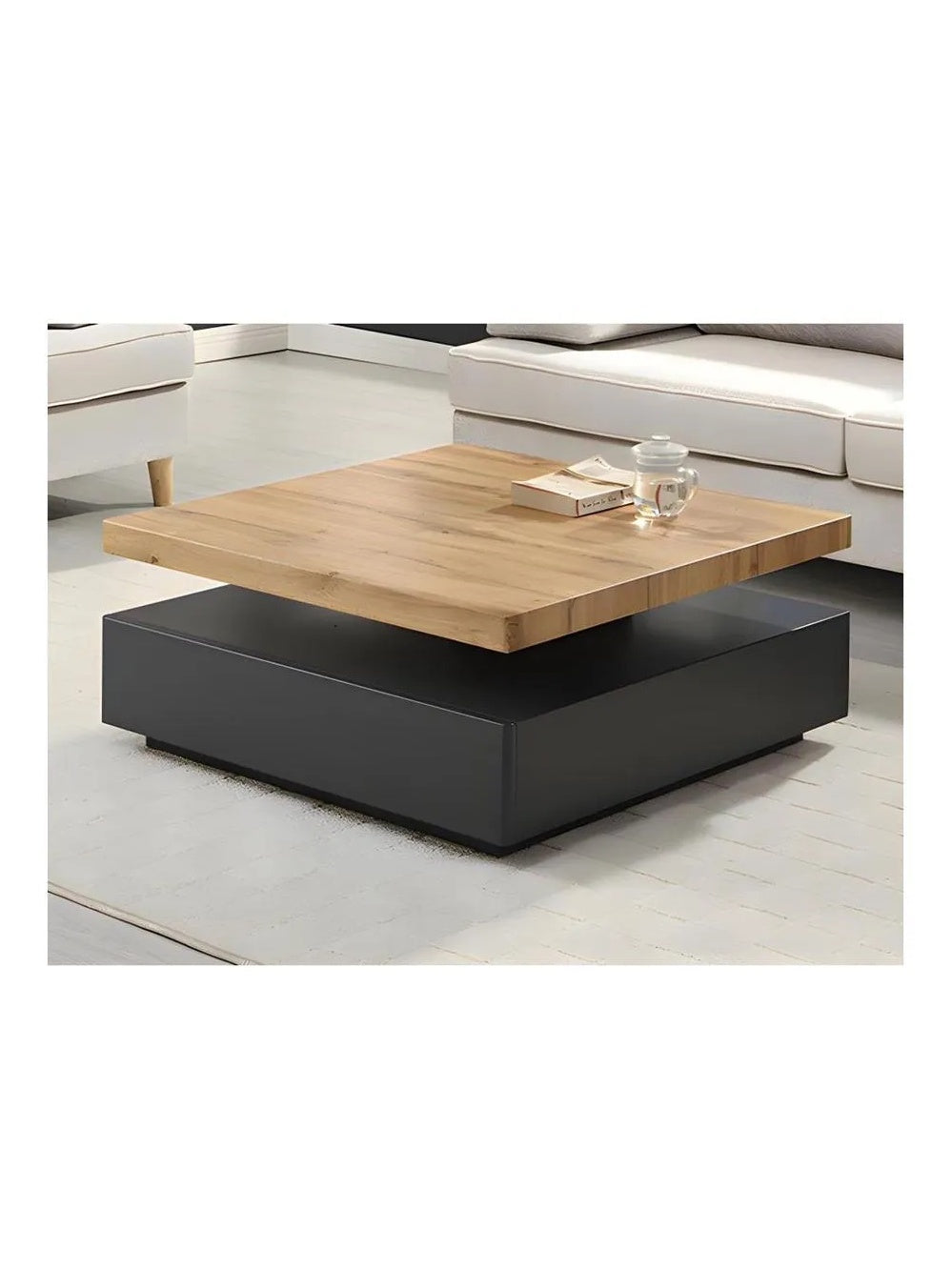 Mesa de Centro Moderna TU MESITA Maloc color NegroRoble 1 cajones