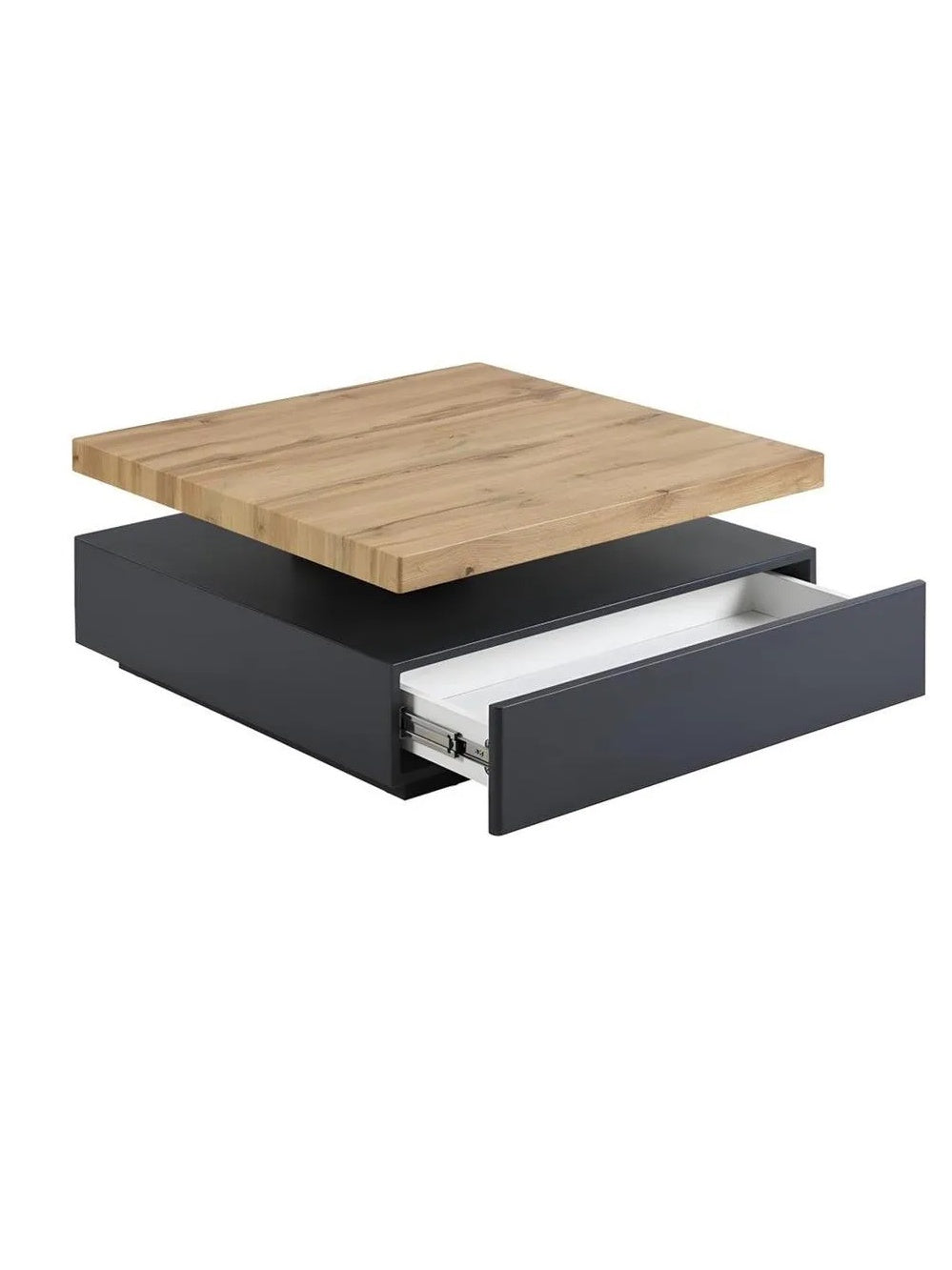 Mesa de Centro Moderna TU MESITA Maloc color NegroRoble 1 cajones