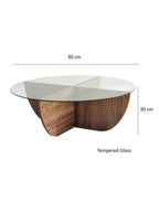 Mesa de Centro Circular TU MESITA Topacio II color Marrón con Vidrio