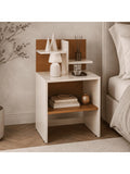 Velador Mila Multifuncional Repisas Blanco High Gloss TU MESITA Canto Grueso