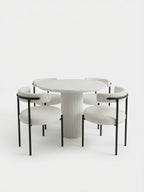 Juego de Comedor Mirella Color Blanco con Tablero Laminado 4 Sillas TU MESITA