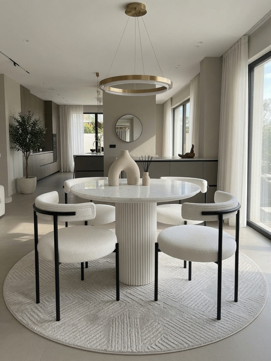 Juego de Comedor Mirella Color Blanco con Tablero Laminado 4 Sillas TU MESITA