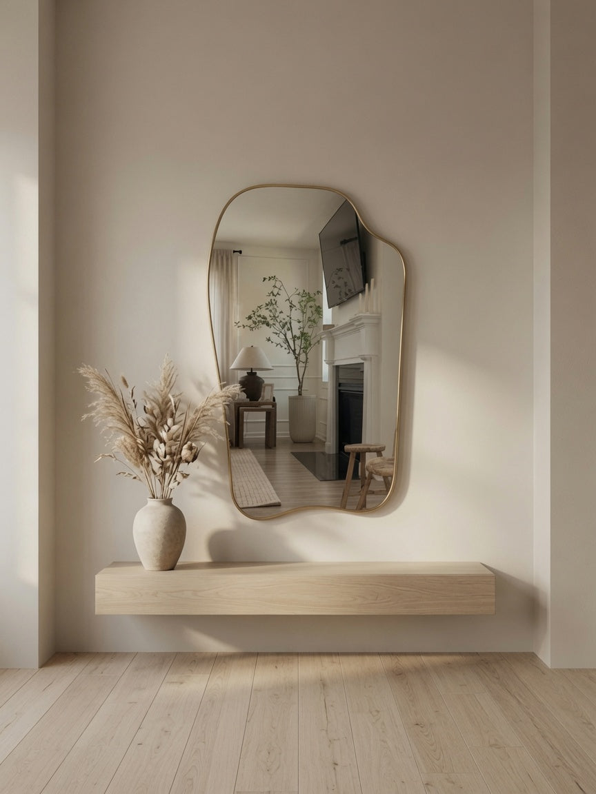 Espejo Mistral Asimétrico con Marco de Fierro Pintado TU MESITA