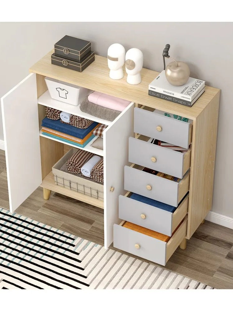 Cómoda para niños 5 cajones 2 puertas Nora BlancoHaya TU MESITA