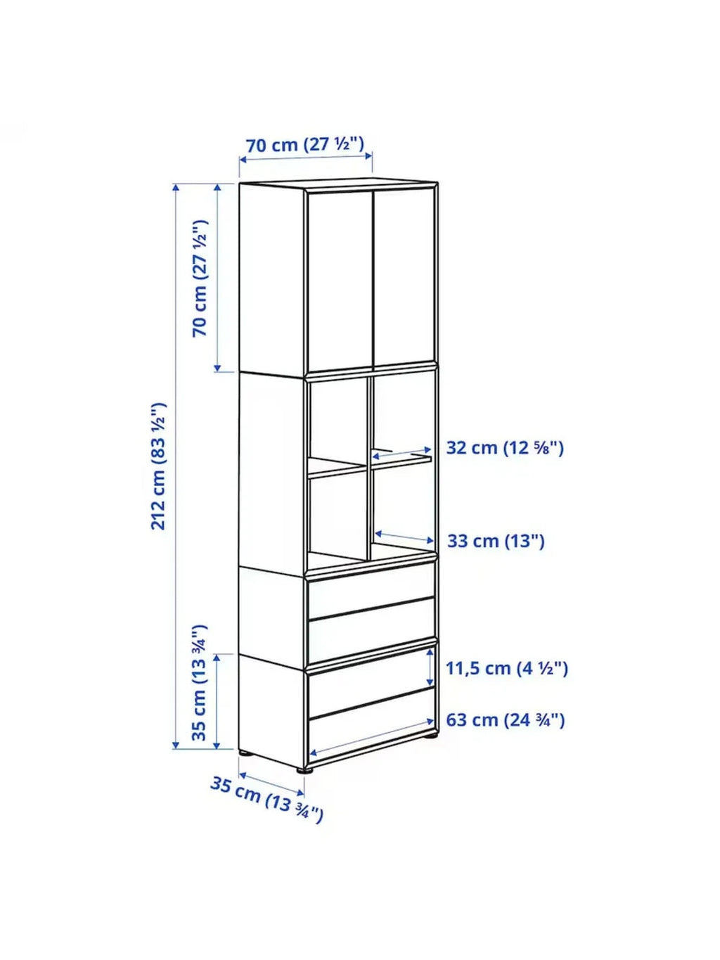 Estante Moderno Luka Alto 212cm