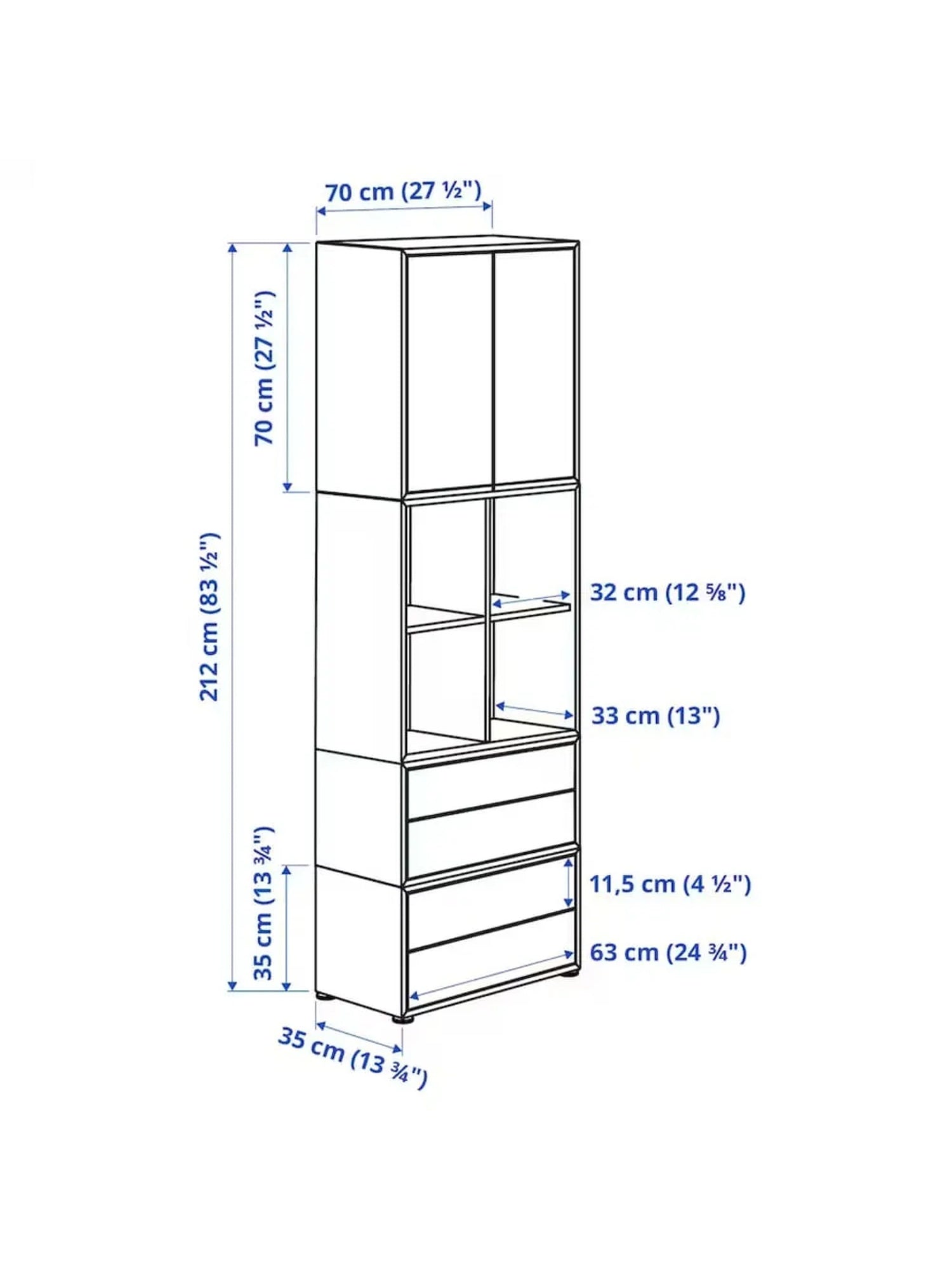 Estante Moderno Luka Alto 212cm