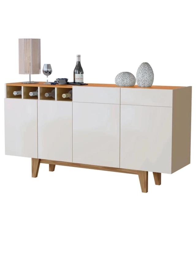 Aparador elegante 4 puertas Dario color Blanco/Duna TU MESITA