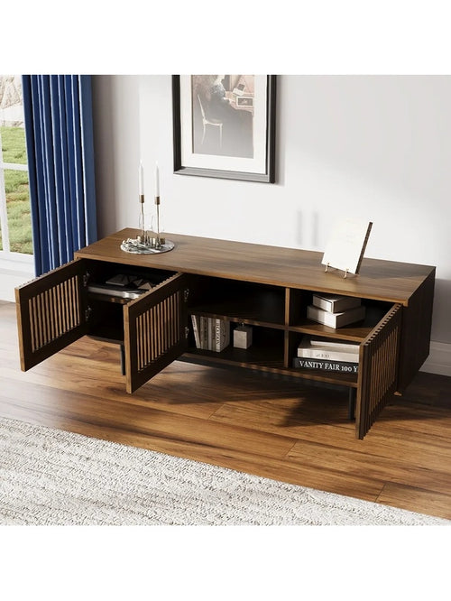 APARADOR MESA DE TV RYU COLOR MARRÓN 3 PUERTAS TU MESITA