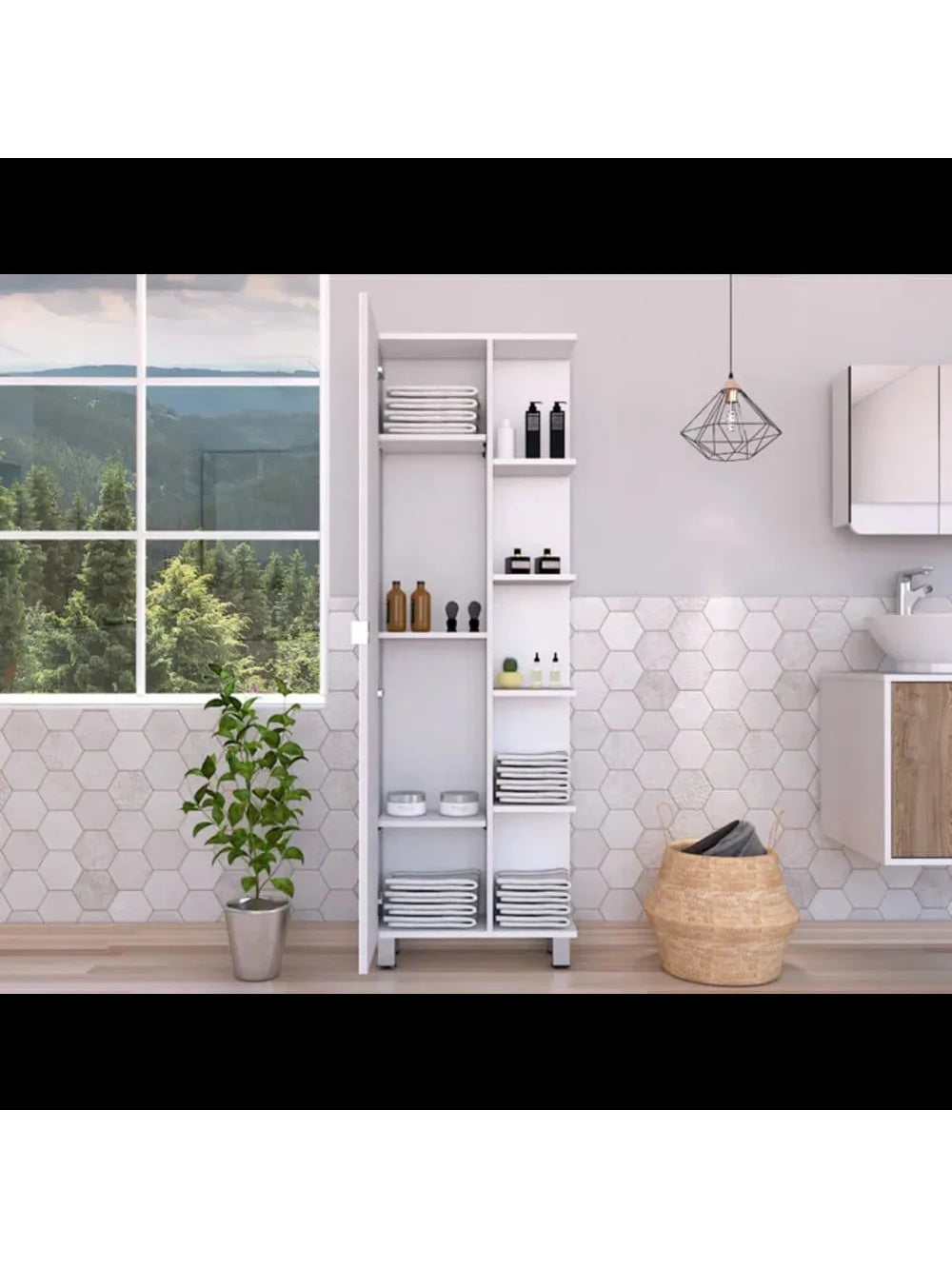 Mueble auxiliar de Baño Multiusos Pukas color Blanco TU MESITA