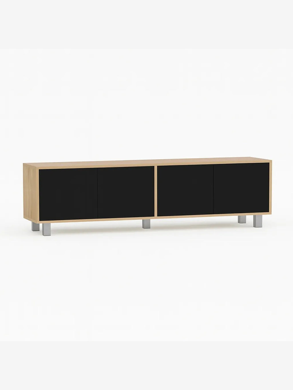 Mesa de TV Silver con 4 Puertas Color Negro\Panela TU MESITA