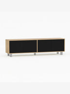 Mesa de TV Silver con 4 Puertas Color Negro\Panela TU MESITA