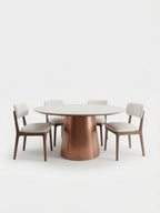 Juego de Comedor Nordic 4 sillas de madera Base enchapada MDF y Piedra sinterizada TU MESITA