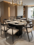 Juego de Comedor Ónix 6 Sillas de Madera con Piedra Sinterizada TU MESITA
