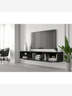 Mesa de TV Flotante Piero color Negro TU MESITA 2 puertas