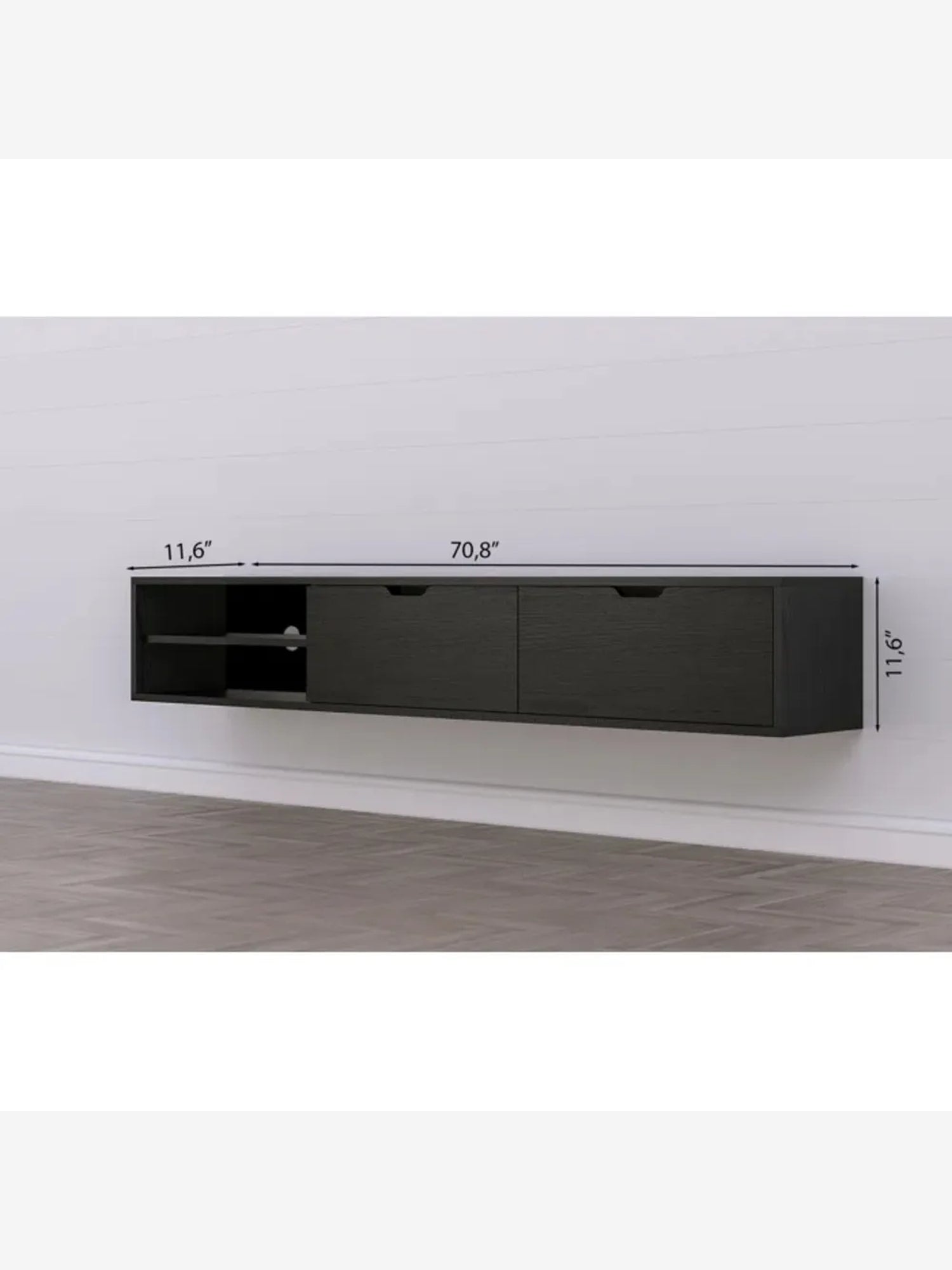 Mesa de TV Flotante Piero color Negro TU MESITA 2 puertas