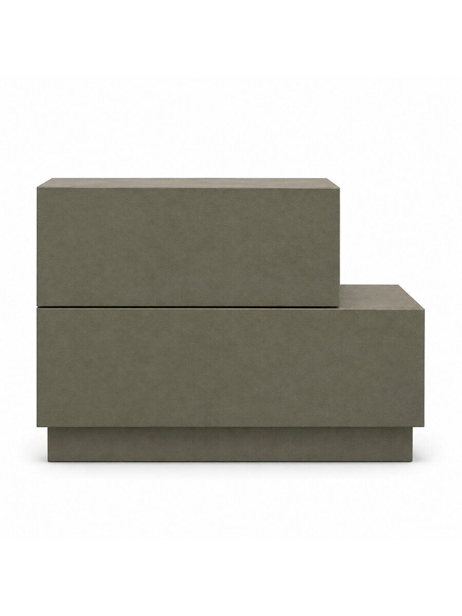 Velador Sora Aesthetic Escalonado con Doble Cajón Color Agave TU MESITA Canto Delgado