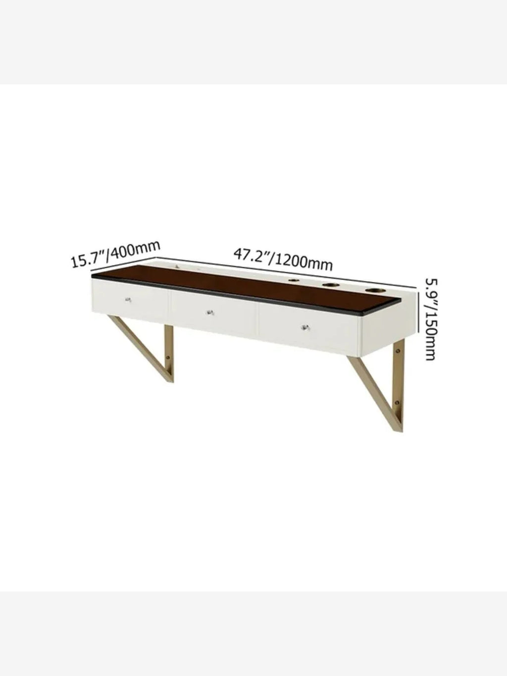 Tocador Flotante Romero con vidrio color Blanco TU MESITA